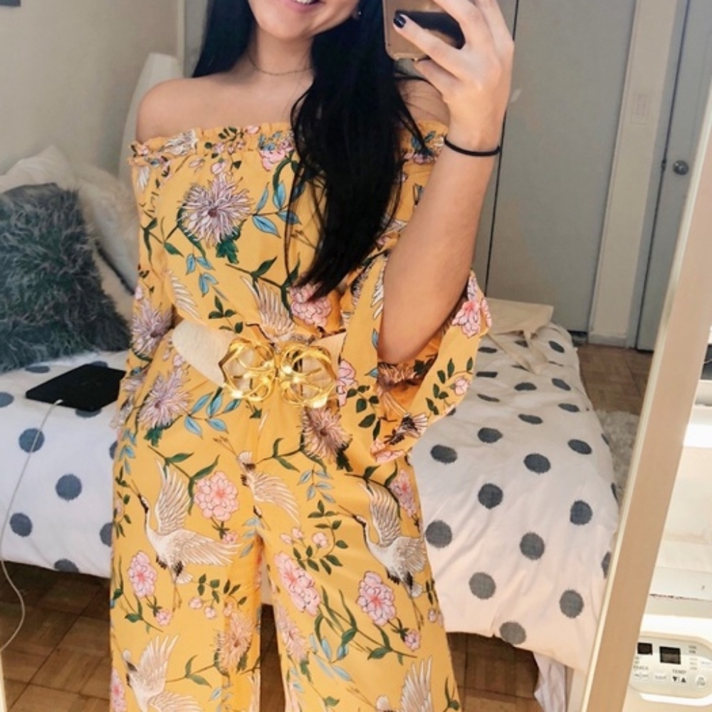 Flying Tomato Floral Off Shoulder Romper Size L